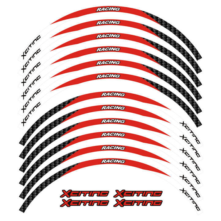 สติกเกอร์ติดมอเตอร์ไซค์สะท้อนสติกเกอร์ตกแต่งสะท้อนแสงแถบขอบดุมล้อสไตล์สติกเกอร์แต่งล้อมอเตอร์ไซค์13และ13มอเตอร์ไซค์-inch-ทั้งเซตสำหรับ-kymco-xcitng-สติกเกอร์ติด-ct-250-ct250-mags