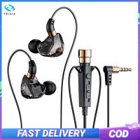 เฮดโฟนแบบเสียบหูหูฟัง KT02 3.5มม. พร้อม Earphone HiFi ไมโครโฟนเบสสำหรับการสตรีมหูฟังคาราโอเกะ