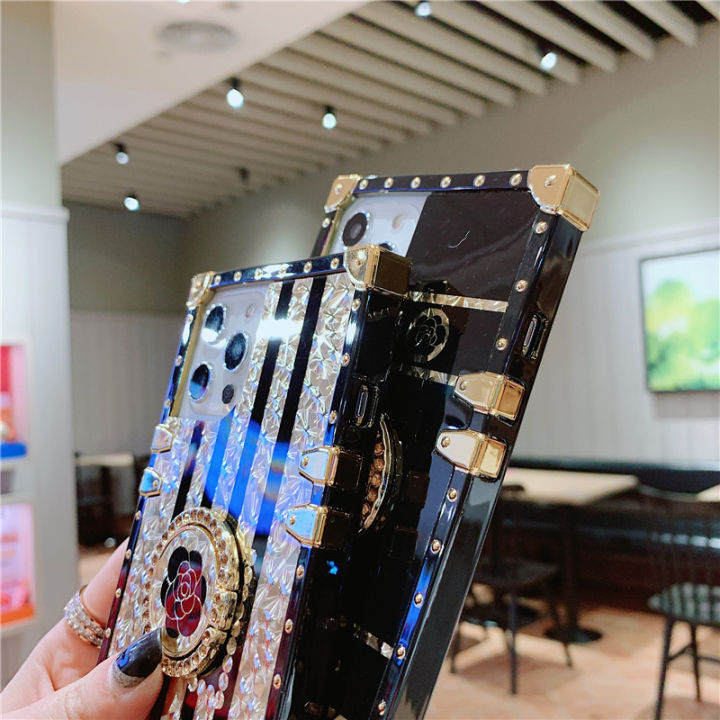 jiefie-สำหรับ-realme-c21-realme-c20-realme-c11-2021ดอกไม้หรูหราเคสโทรศัพท์แฟชั่น-bling-เงา-soft-tpu-กันกระแทกฝาครอบโทรศัพท์-ขาตั้งแหวน