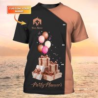 Newest Summer Mens T-shirt Party Planner Personalized Name 3D Printed t shirt Unisex Casual Tshirt Event Planner Uniform DW138