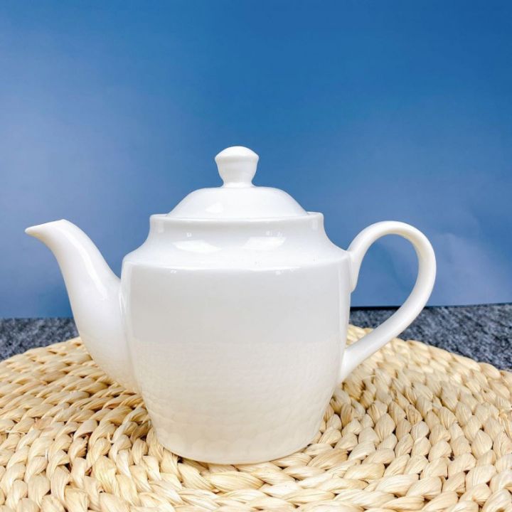 หม้อชาเครื่องเซรามิคโฟมสีขาวเซรามิกกาน้ำสุดเท่ป้องกันการแตกร้าวกรองชาสำหรับร้านอาหารร้านอาหารกาน้ำ