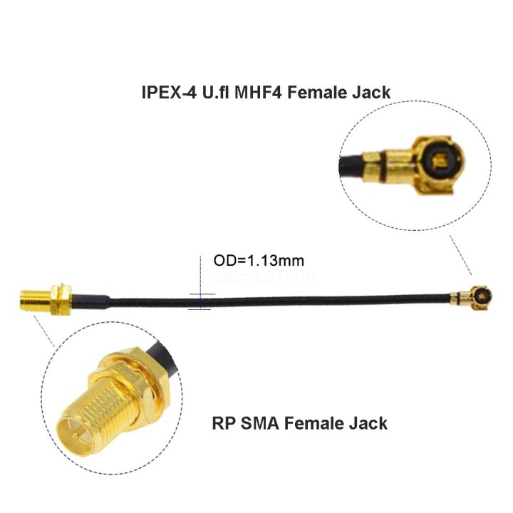 bevotop-10pcs-ipex4-cable-ipex4-mhf4-female-to-rp-sma-sma-female-wifi-antenna-rf-cable-rf1-13-pigtail-extension-cable-assembly