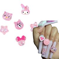 3D Kawaii Nail Art Charms Pink Cute Cartoon Cat 10Pcs/Bag Resin Nail Art Deocration Accessories Press On Nails Supply