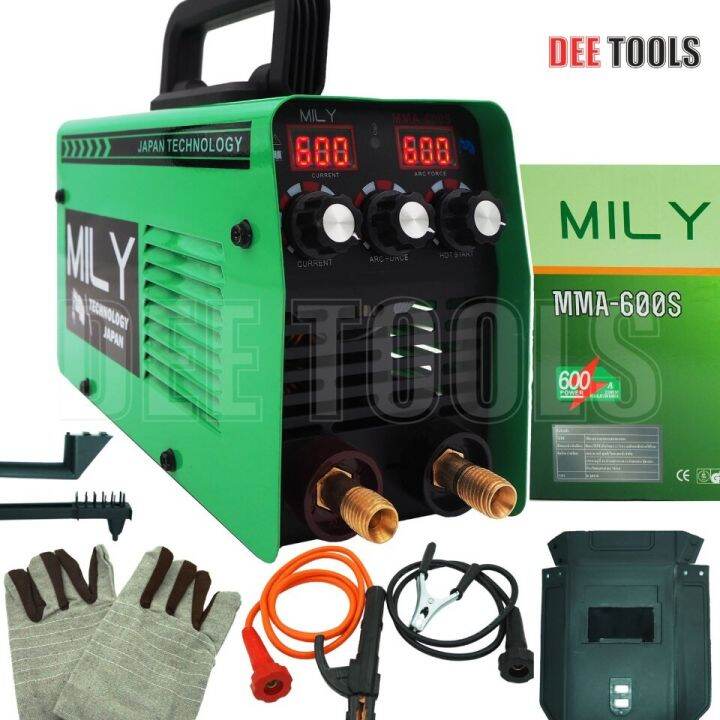 mily-ตู้เชื่อม-inverter-ตู้เชื่อมไฟฟ้า-เครื่องเชื่อม-igbt-mma-600s-รุ่นใหม่-สีเขียว-2-หน้าจอ-3-ปุ่ม-upgrade-edition-พร้อมอุปกรณ์งานเชื่อมครบชุด