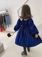 Baby Girl Princess Velvet Vintage Dress Long Sleeve Toddler Girl Vestido Collar Xmas Party Ball Birthday Baby Clothes 1-7Y