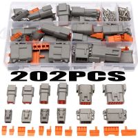 卐♛▤ 202pcs DT Series Waterproof Wire Connector 16 Sets DTM06 2/3/4/6/8/12 Pin Car Electrical Automotive Connector Plug Truck Harness