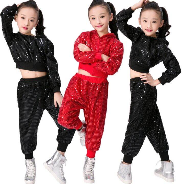 children-sequins-jazz-dance-modern-cheerleading-hip-hop-costume-for-kids-boy-girls-crop-top-and-pant-performance-outfits-clothes