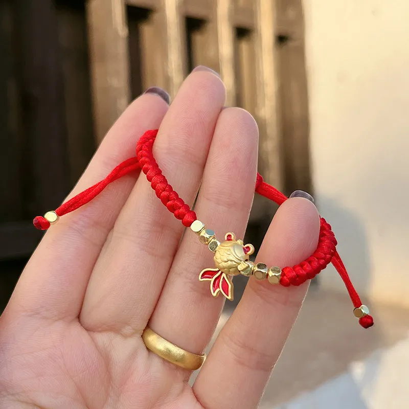  HILOLOA Chinese New Year of 2024 Dragon Red String Handwoven  Adjustable Chinese Zodiac Bracelet Rabbits Charms Braided Bracelets Lucky