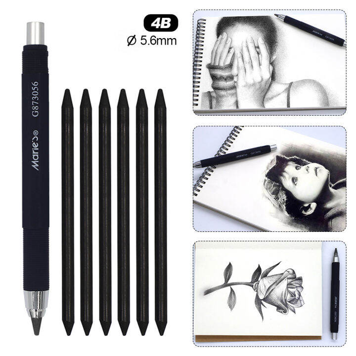 BC 5.6mm Professional Art Automatic Pencil Set 4B Pencil Lead for