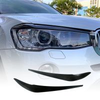 Real Carbon Fiber Front Headlight Lamp Cover Strip Eyebrow Trim Sticker for X3 F25 X4 F26 2014-2017