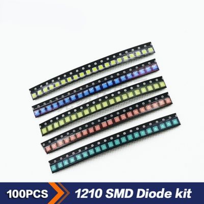 100PCS SMD Light Emitting Diode White Blue Red Yellow Green LED Light Diode Lot of Electronic Components 1210 Electrical Circuitry Parts