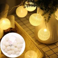 1M 2M 5M Led Cotton Ball Battery-Powered Garland Lights String Fairy For Christmas Outdoor Holiday Wedding Party Decoration