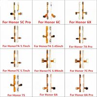 ชิ้นส่วนซ่อมปุ่มปรับระดับเสียงเปิดสวิตช์ปิดคีย์ริบบิ้นสายดิ้นสําหรับ Huawei Honor Play 8A 7A 7C 7S 7X 6A 6X 6C 5C Pro