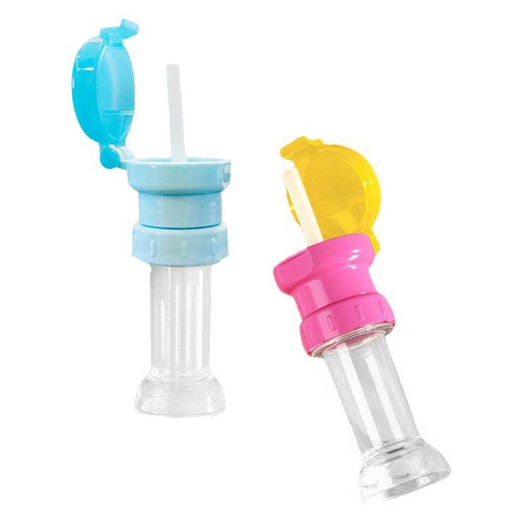 Portable No Spill Choke Water Bottle Cups Adapter Cap With Tube