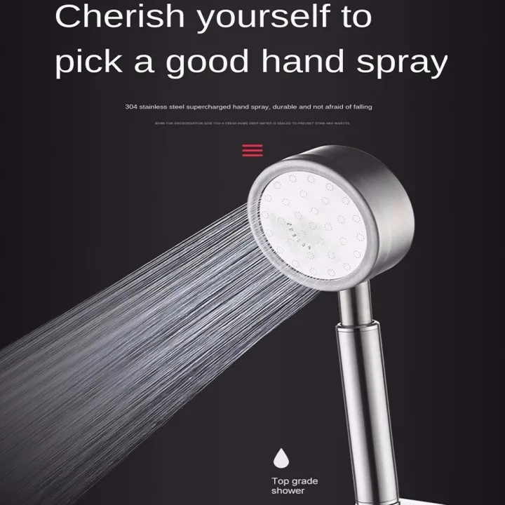 Water Saving High Pressure Shower Head Hand Hold Round Bathroom Accessory 304 Stainless Steel Shower Heads