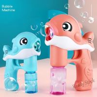 【Ready Stock】 ▣ C30 Childrens Color Electric Automatic Bubble Blowing Machine Cute Dolphin Shape With Music Light Boys Girls Leisure Outdoor Toys