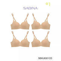 ⊱⊱SABINA LESS เสื้อชั้นใน Invisible Wire (Set 4 ชิ้น) (ไร้โครง) รุ่น Pretty Perfect รหัส SBXU8301CD สีเนื้อเข้ม