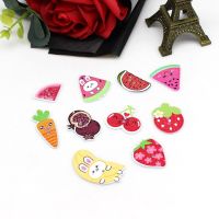 50PCs/lot Mulity Fruit series Natural Wooden Buttons Colorful Mixed Scrapbook Sewing Accessories DIY Craft 2 Holes Haberdashery