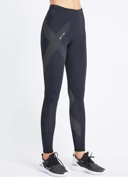 กางเกงรัดกล้ามเนื้อ-evs-women-compression-tights-dot-ลายสกรีนสะท้อนแสง