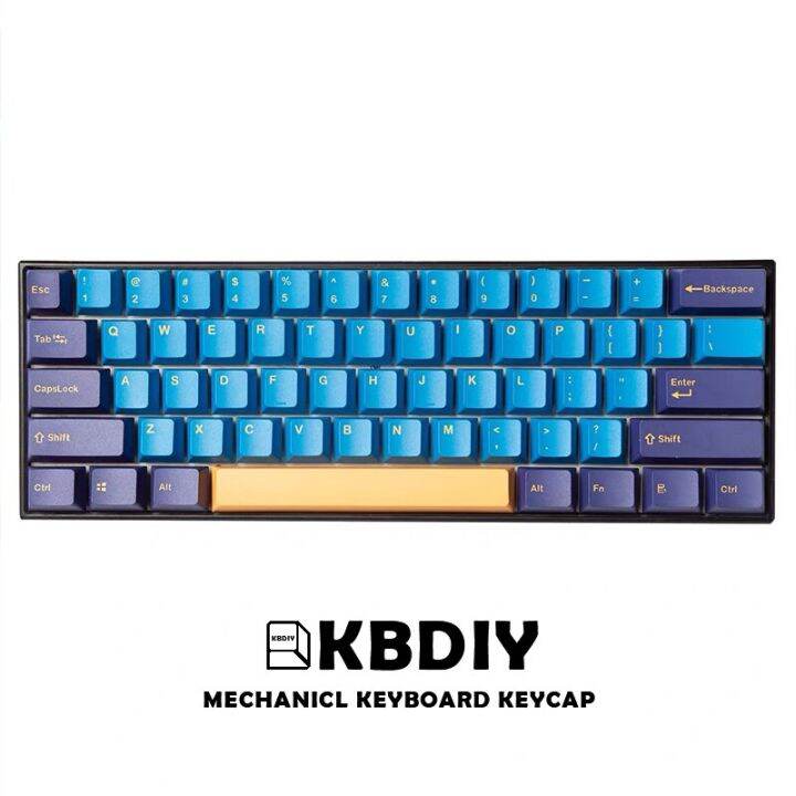 kbdiy-ปุ่มกด-pbt-nbsp-ยิงสองครั้ง127คีย์โปรไฟล์-oem-สีน้ำเงินที่กำหนดเองสำหรับคีย์บอร์ดเล่นเกมเชิงกล-nautilus-61-gk61ตัวครอบปุ่มคีย์บอร์ด