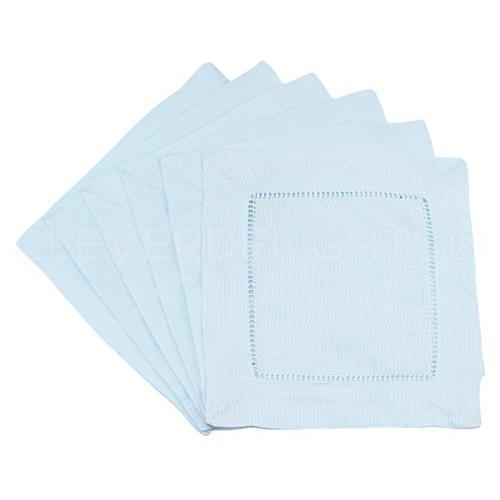 CleverDelights 20 Dinner Napkins - Linen/Cotton - White