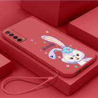 เคส Huawei Y7A Huawei PSMART 2021สนุกกับเคสซิลิโคนเหลว20SE เคสนิ่มใส่โทรศัพท์ฝาปิดเคสกันกระแทกมือถือเรียบเคสโทรศัพท์โทรศัพท์กระต่ายน่ารักพร้อมสายคล้อง