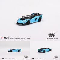 ชุดสะสมโมเดลรถยนต์ของเล่นขนาดเล็ก GT 1:64 LBWK Aventador GT EVO Baby Blue Diorama 494ของเล่นขนาดเล็กมีในสต็อก