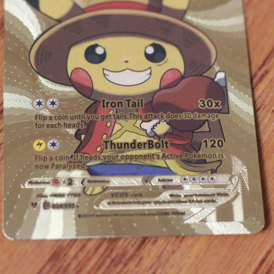 Anime Holographic Pokemon Cards Pikachu Cosplay DIY Luffy Tanjirou One  Piece Goku Eva Frieza Characters English Shiny Card