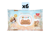 ใหม่✨✨KUMA ทิชชู่เปียก กลิ่น Blooming Fresh รุ่นฝาปิด 40 แผ่น : 6 ห่อ