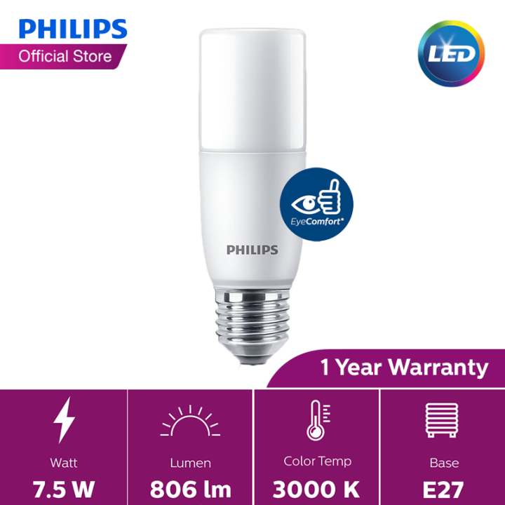 Philips LED E27 Bulb (7.5W 3000K/4000K/6500K) | Lazada