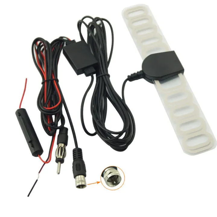 Car Digital TV Tuner DVBT ISDB Radio FM Antenna Amplifier F Type