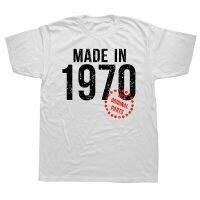 Made In 1970 All Original Parts Printed Mens T Shirts Cotton Streetwear Short Sleeve Summer Style Oversized Retro T Shirt Tees