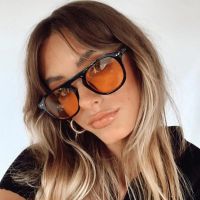 ❄₪❣ Retro Rivet Womens Sunglasses Fashion Round Pilot Eyewear Trending Single Bridge Black Yellow Sun Glasses Men Shades