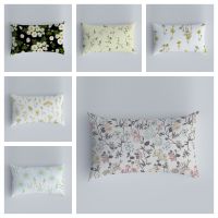 【CW】☢◕  ins style floral fresh cushion car backrest pillowcase living room home furnishing