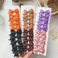 10Pcs/Set New Cute Solid Ribbon Bowknot Hair Clips for Baby Girls Handmade Bows Hairpin Barrettes Headwear Kids Hair Accessories Hair Accessories