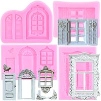 Retro Door Window Silicone Molds Cupcake Topper Fondant Cake Decorating Tools Candy Resin Clay Mould Chocolate Baking Moulds Bread Cake  Cookie Access