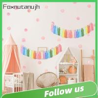 FOXNUTANUJH ลูกปัดไม้ลูกปัด ขอบสตริง สีสันสดใส พู่ห้อยคอ ตกแต่งผนังตกแต่ง ของใหม่ สีพาสเทลสีพาสเทล ของตกแต่งแขวน บ้านในบ้าน