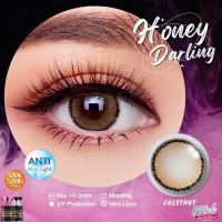 Contact lens คอนแทคเลนส์ Wink Honey Darling Chestnut สีน้ำตาล (0.00) ค่าสายตาปกติ