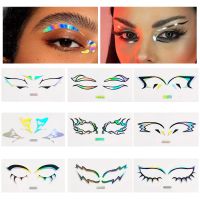 laser Face Sticker Glitter Tattoo Sticker Art Tattoo Sticker Waterproof Temporary Tattoo Face Lace Makeup Sticker Eye Decal