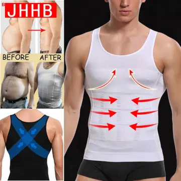 Men's Body Shaper, Men Body Shaper Slimming Shirt Compression Vest Elastic  Sculpting Shapewear Tops