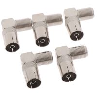 Hot New RF Coaxial 90 Right Angled TV Aerial Connector F Female To TV Female Plug 5Pcs