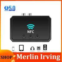 Merlin Irving Shop Wireless Bluetooth-compatible 5.0 Audio Receiver Adapter NFC 3.5mm RCA Music AUX Stereo for Amplifier Car Kit Speaker