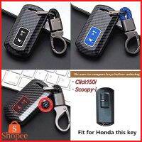 ♩【ส่งจากไทย】Honda Click150IScoopy i เคสกุญแจรีโมทรถมอเตอร์ไซค์คาร์บอนไฟเบอร์สําหรับ♜