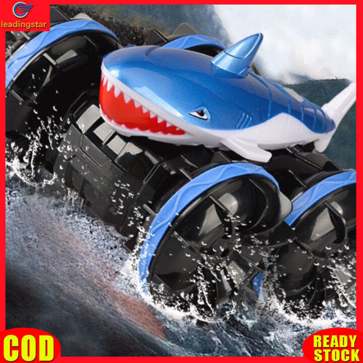 leadingstar-toy-new-2-4g-remote-control-shark-car-rechargeable-360-degree-rotation-amphibious-stunt-remote-control-car-for-boys-girls-gifts