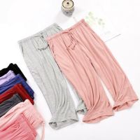 Womens pajamas pant summer cropped trousers modal comfortable home pants sports lounge wear large size sleepwear pant M-3XL