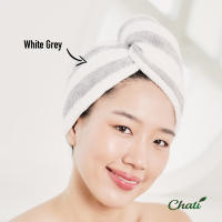 CHATI HAIR TURNBAN 1 Layer -WhiteGrey ผ้าเช็ดผมแห้งไวแบบชั้นเดียว-สีขาวเทา