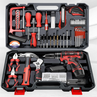 New low price New 2023 Electric hand drill hardware toolbox  electric drill electric screwdriver universal set  metal wall plate Drills  Drivers