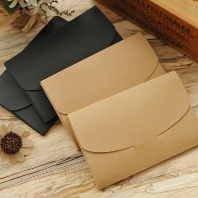 【YF】⊙❡✲  10Pcs Brown/Black Silk scarf gift paper box kraft envelope bag postcard packing photo invitation card packaging