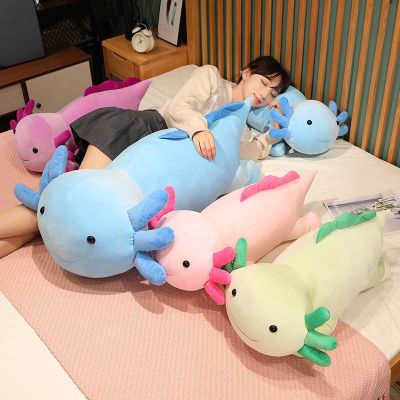 [COD] Cross-border new cute cartoon salamander pillow pillows on the bed plush toy doll Axolotl Rag