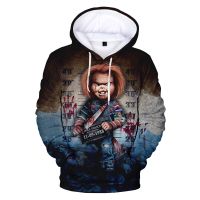 Sudadera con capucha con estampado 3D de Chucky para hombre y mujer, Jersey informal a la moda, ropa de calle de Hip Hop, película de terror, 2023